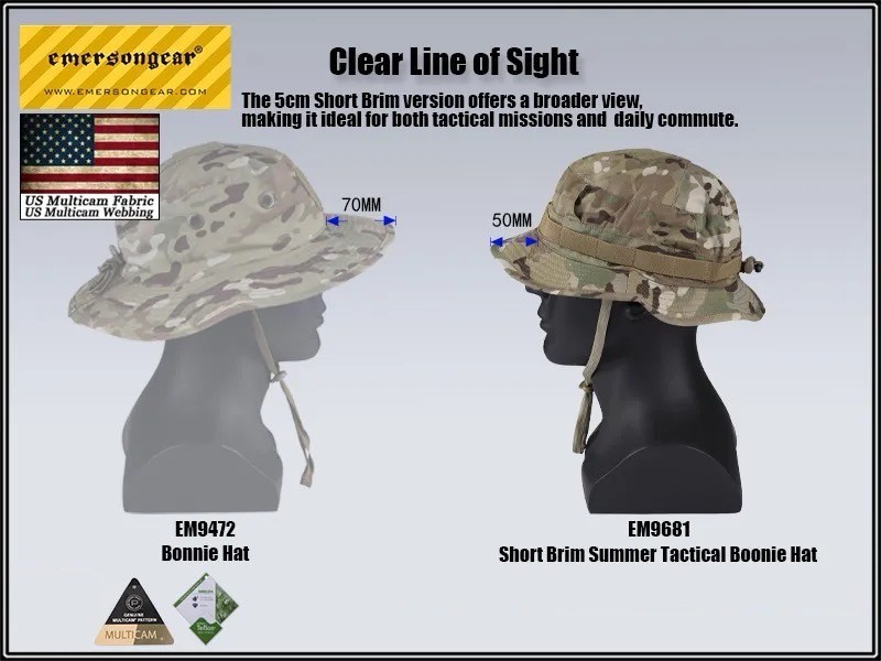 หมวกปีกกลม (ปีกสั้น) ยี่ห้อ Emerson (Tactical Short Brim Boonie Hat) (Boonie Hat)