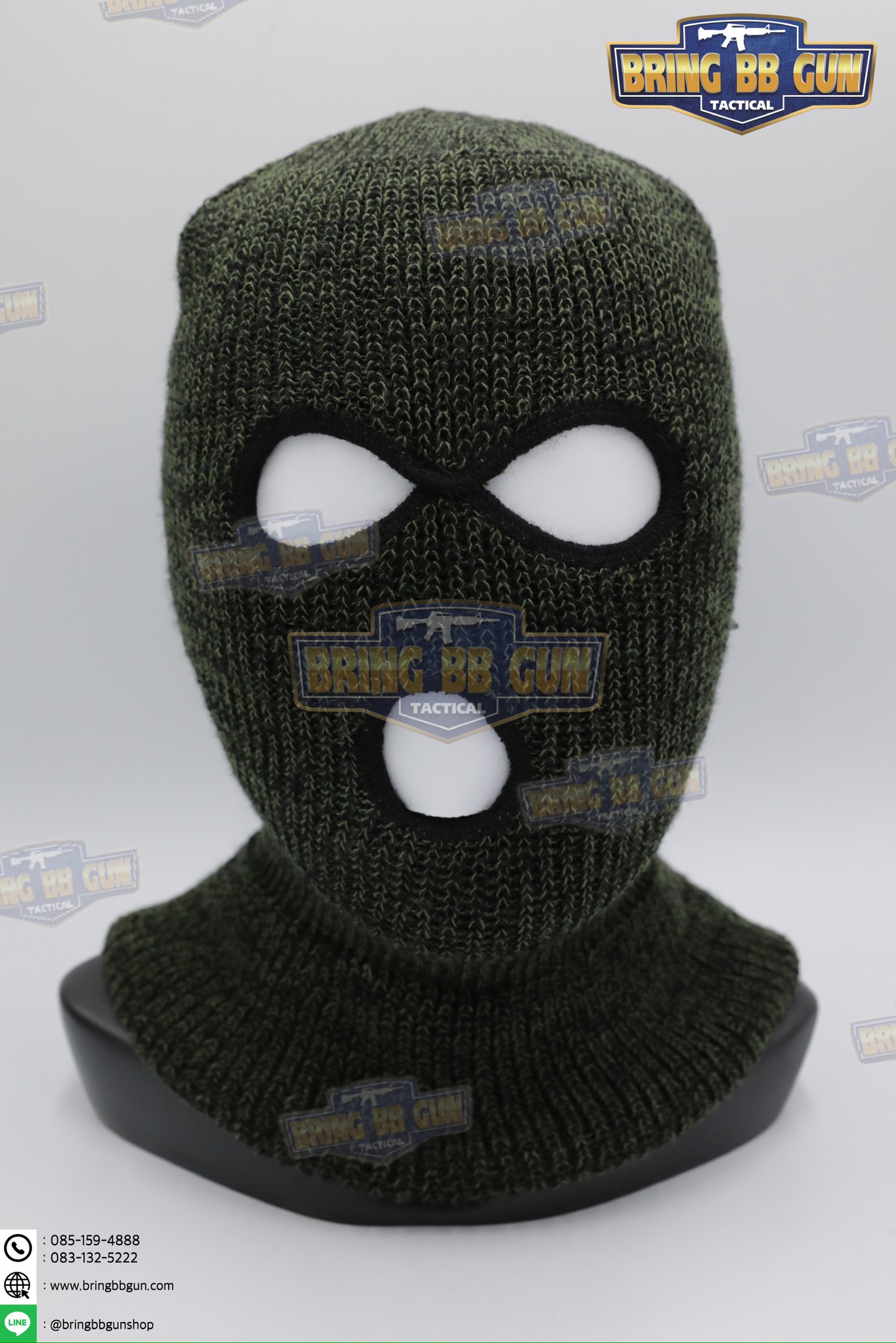 โม่งไหมพรม 3รู แบบผ้าหนา