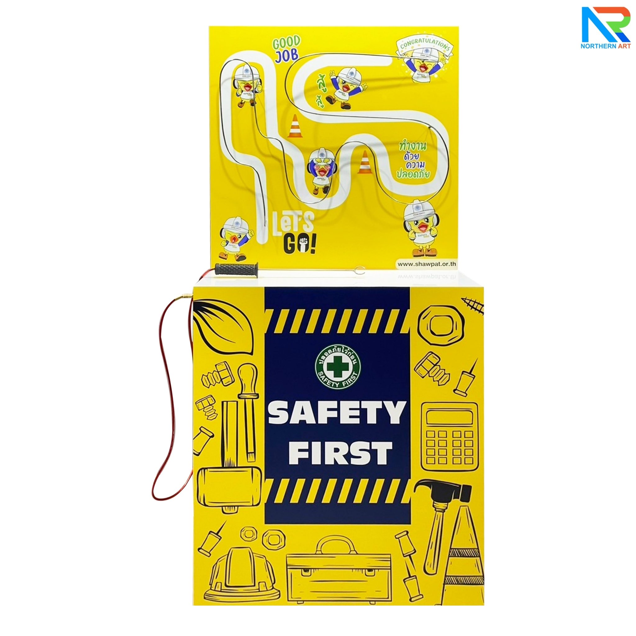 เช่าเกมส์สปาร์ค ขนาด (W)80 x (D)30 x (H)170 cm. วัสดุไม้MDFทำสีขาว พร้อมขดลวดและงานพิมพ์สติ๊กเกอร์