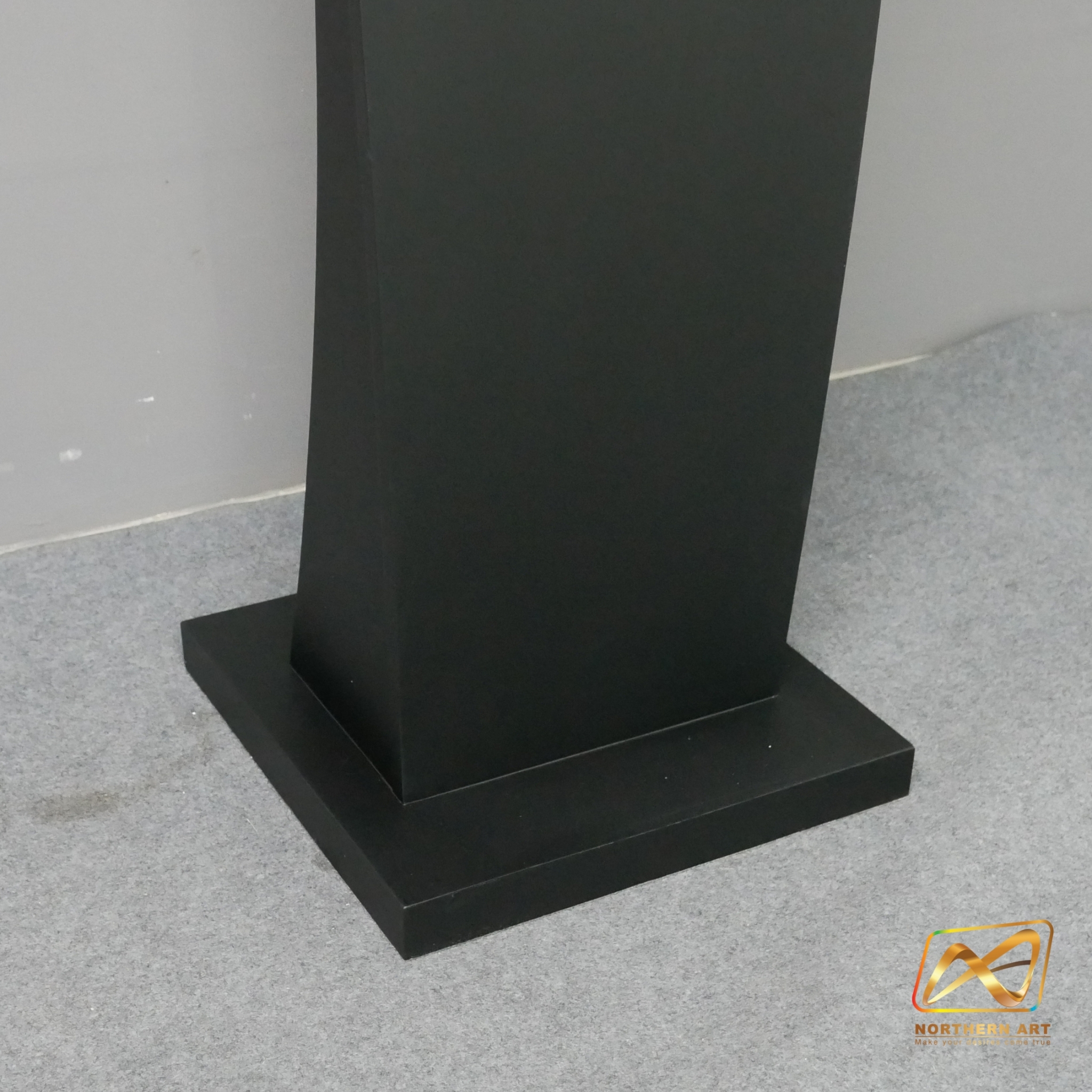 โพเดียมไม้ สีดำ ขนาด (W) 50 x (L) 40 x (H) 120ซม.TOP เอียง พร้อมชั้นวางของ