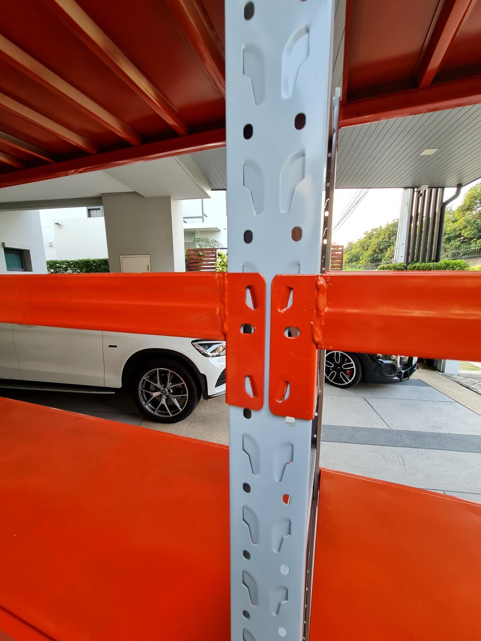 ชั้นวางสินค้า Micro Rack (ชั้นเดี่ยว Single Rack) สีทูโทน ขาว-ส้ม ขนาด W200*D60*H200cm.