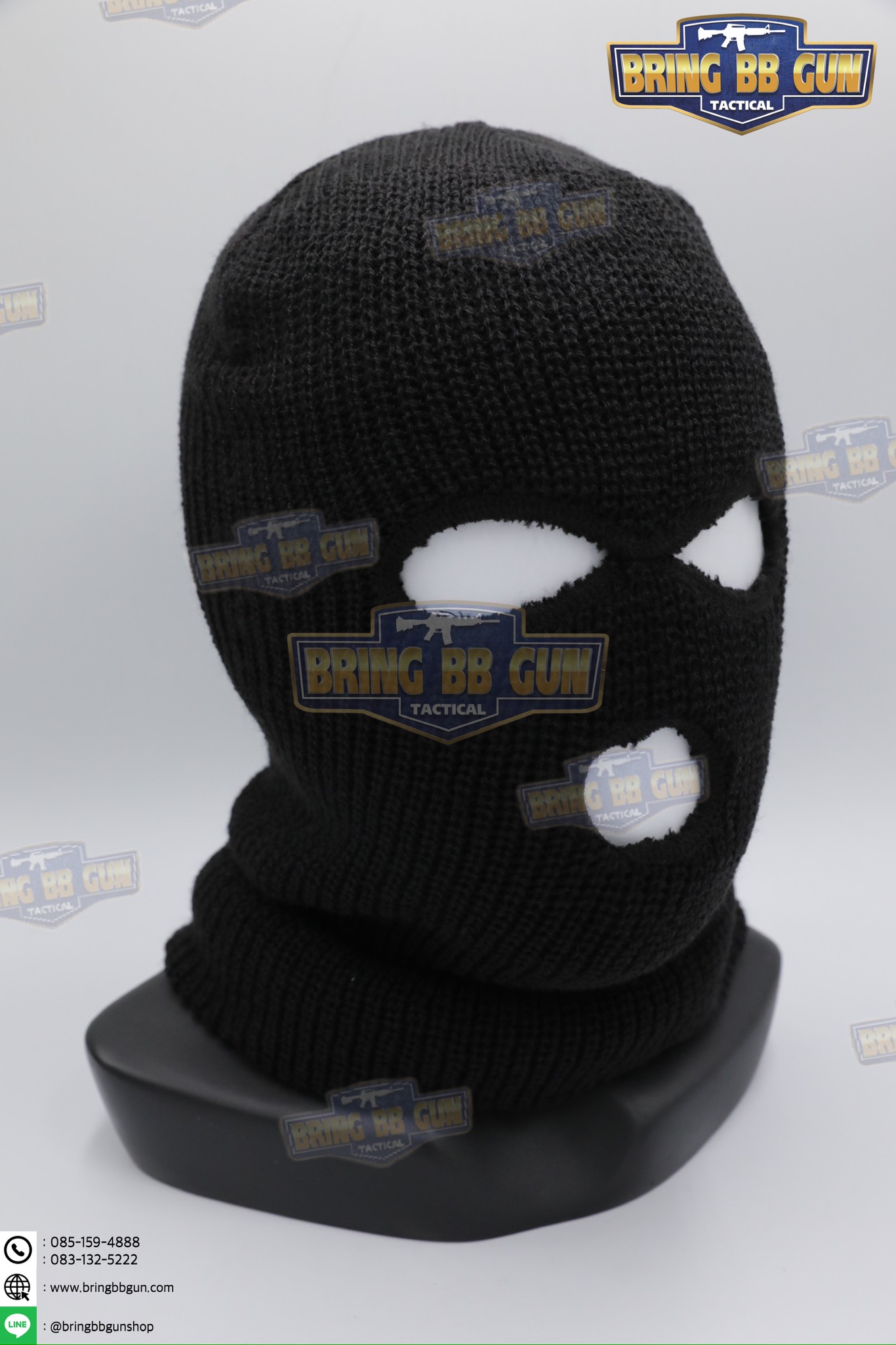 โม่งไหมพรม 3รู แบบผ้าหนา