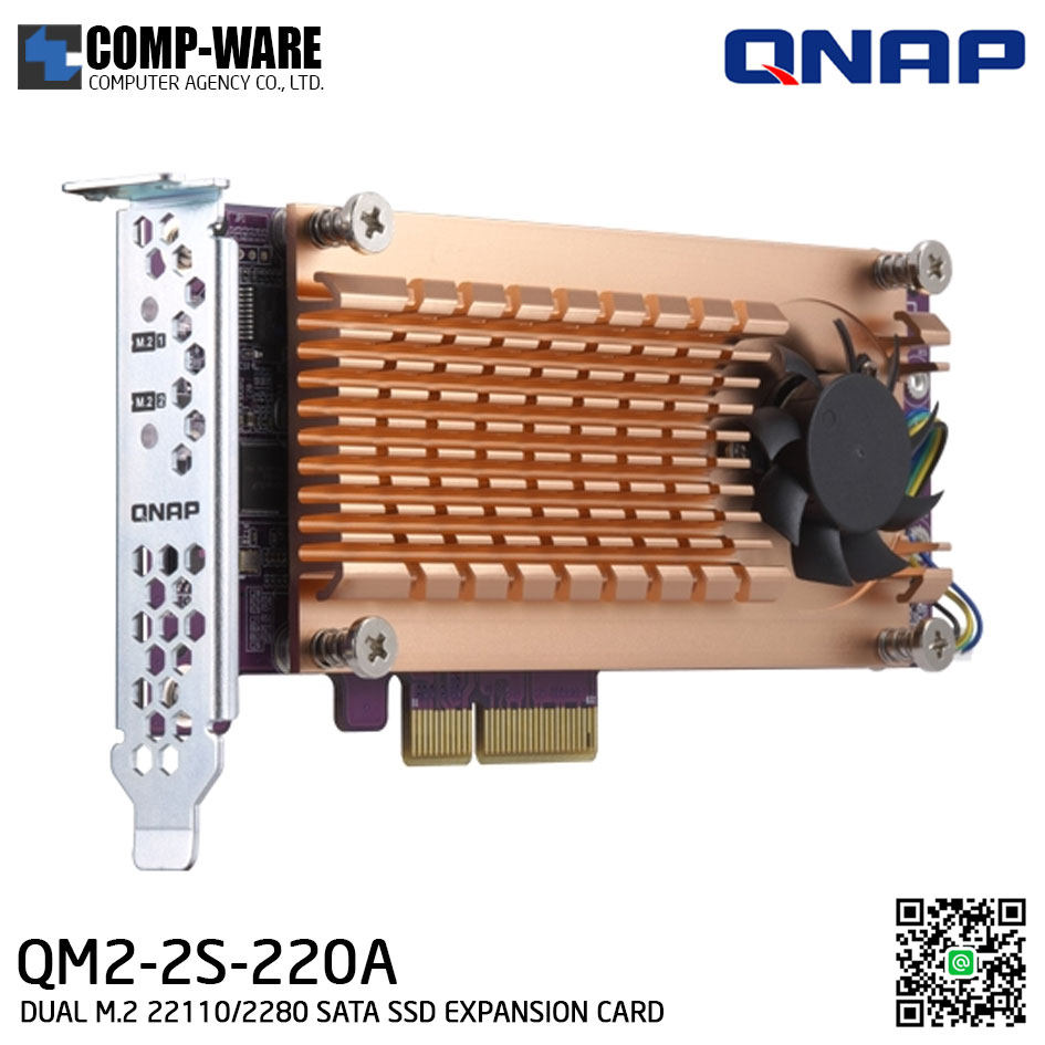QNAP QM2-2S-220A QM2 Expansion Card (Add M.2 SSD Slots) PCI-Express - Spare Part
