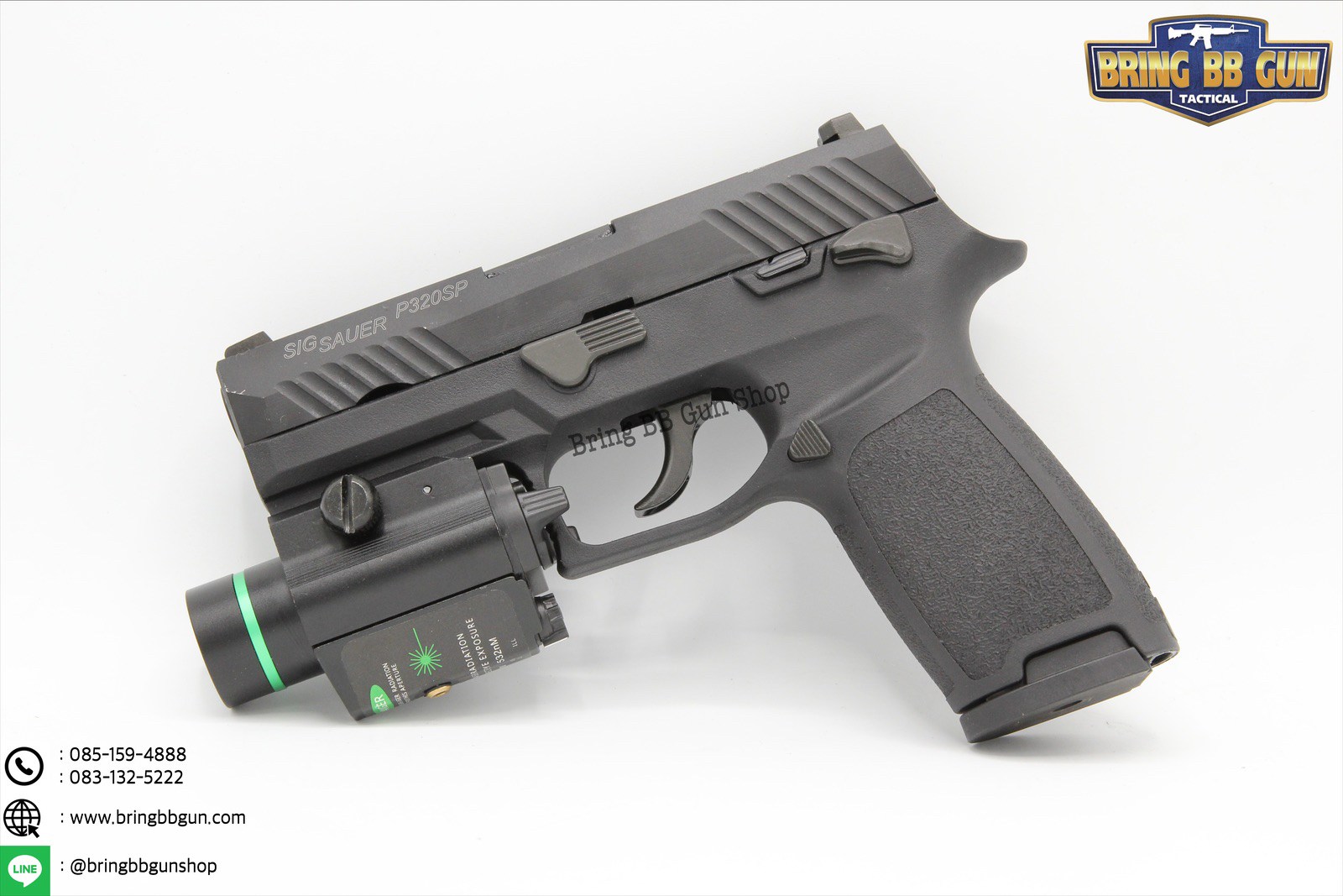 ไฟฉาย และ เลเซอร์ (สีเขียว) ติดปืน รุ่นM6อลูมิเนียม