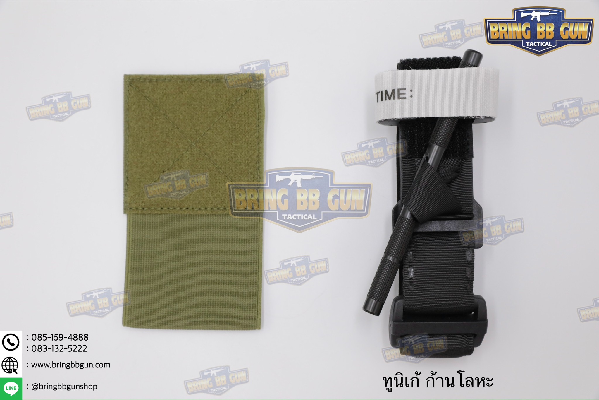 สายรัดเก็บทูนิเก้ แบบติดเข็มขัดยุทธวิธี/เสื้อเวส ยางยืด(สำหรับเก็บทูนิเก้) แบบติดเข็มขัดยุทธวิธี/เสื้อเวส สายรัดจัดเก็บอุปกรณ์ทูนิเก้ แบบตีนตุ๊กแก (Belt Mounted Elastic Tourniquet) (Elastic TQ Holder) (Tourniquet Holder)