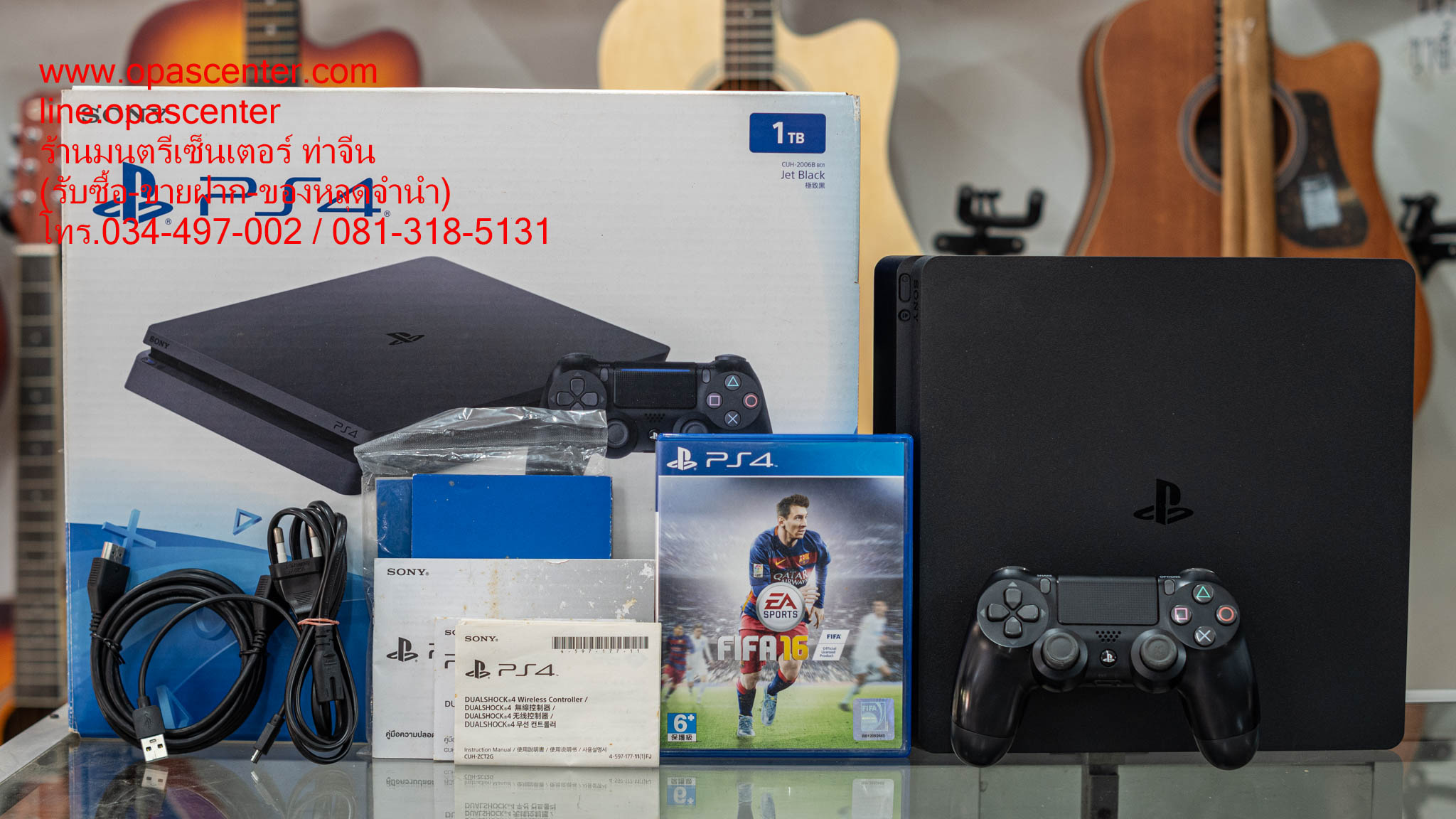 เกมส์ PS4 Play Station4 Slim 1TB 1จอย(ไม่สั่น) 1แผ่นเกมส์ สภาพดี พร้อมกล่อง