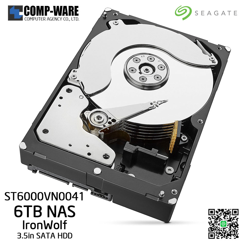 Seagate 6TB IronWolf NAS SATA 6Gb/s 7200RPM 128MB Cache 3.5-Inch Internal Hard Drive - ST6000VN0041 // UNUSED,NO WARRANTY