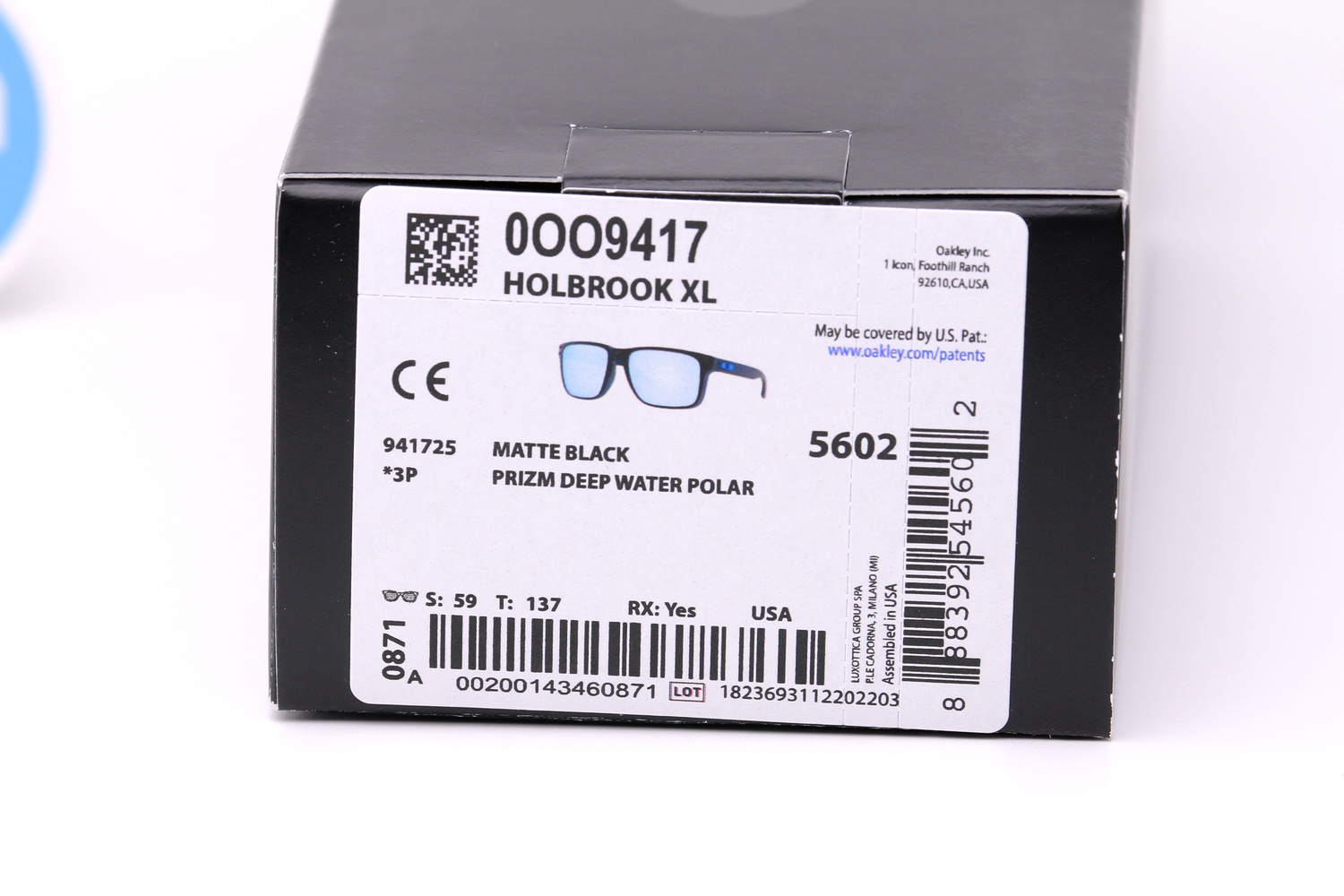 Oakley HOLBROOK XL Matte Black/Prizm Deep water Polarized SKU#OO9417-25