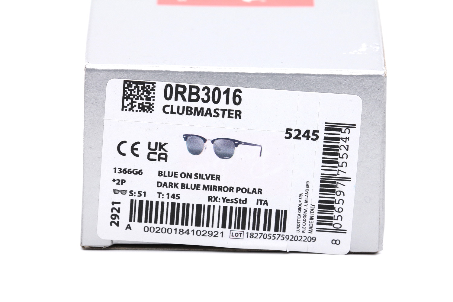 RayBan Clubmaster RB3016 1366G6 Chromance Polarized Lens