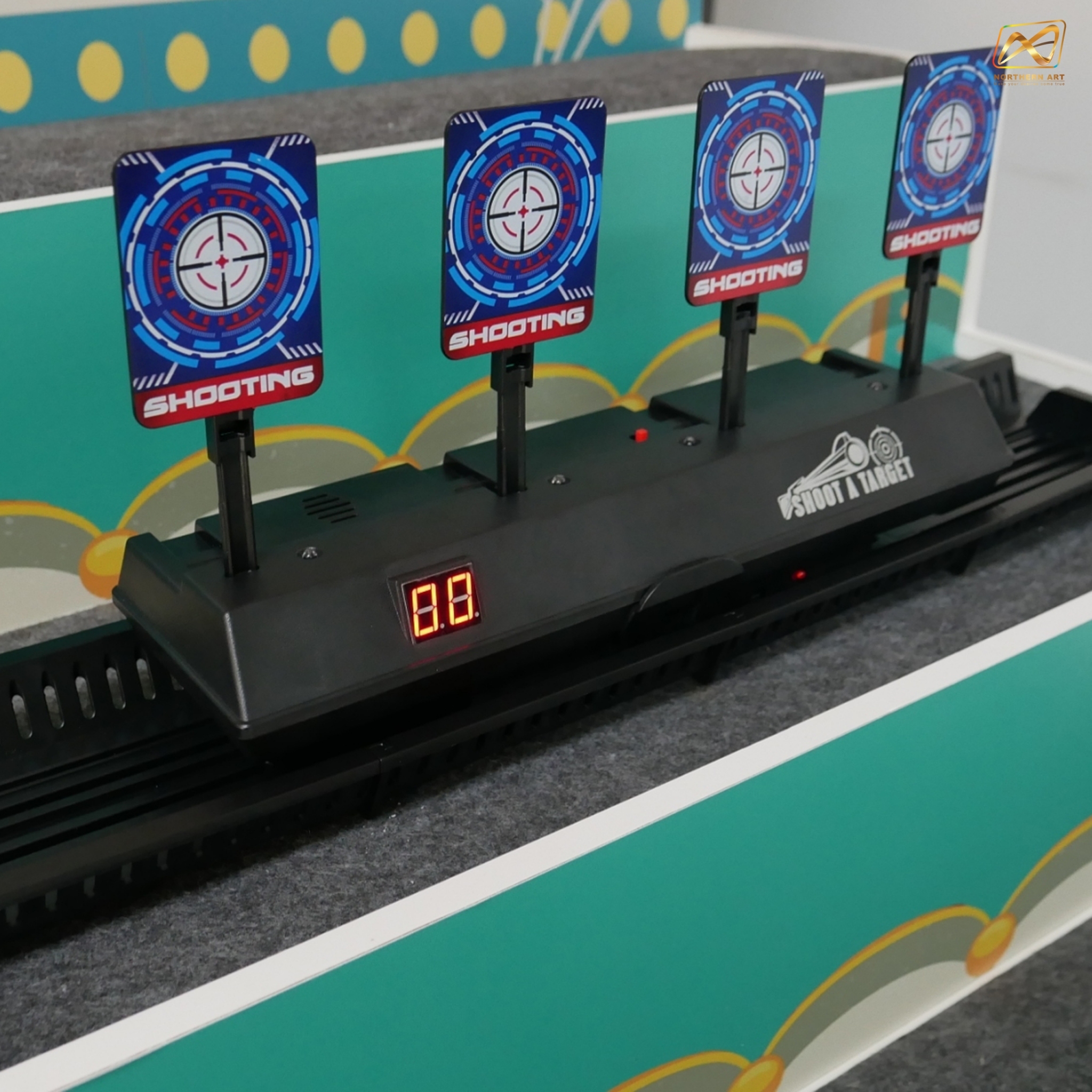 ตู้เกมส์ CARNIVAL เกมส์ยิงเป้าเคลื่อนที่ ขนาด (W) 80 x (L)64 x (H)160 cm. พร้อมเป้าเคลื่อนที่4แผ่น 3 ชุด ปืนกระสุนยาง 2 ชุด