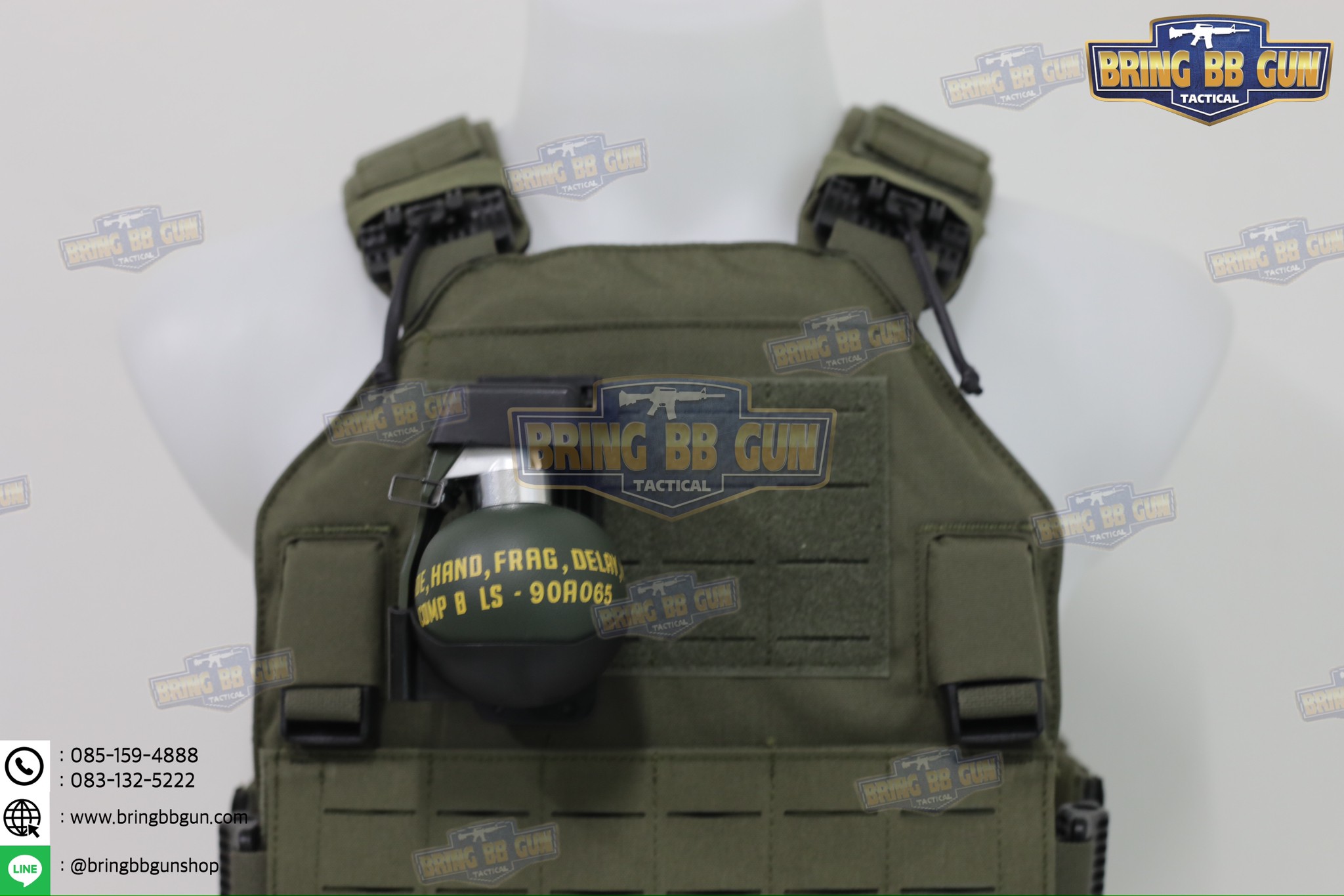 ระเบิดมือ M67 แบบ Dummy + M67 Grenade Pouch (ระเบิดมือลูกเกลี้ยง + ซองใส่ระเบิดมือแบบปลดไว) (M67 Grenade) (Fragmentation Hand Grenade) (Gernade Pouch) (Quick Release Grenade Pouch)