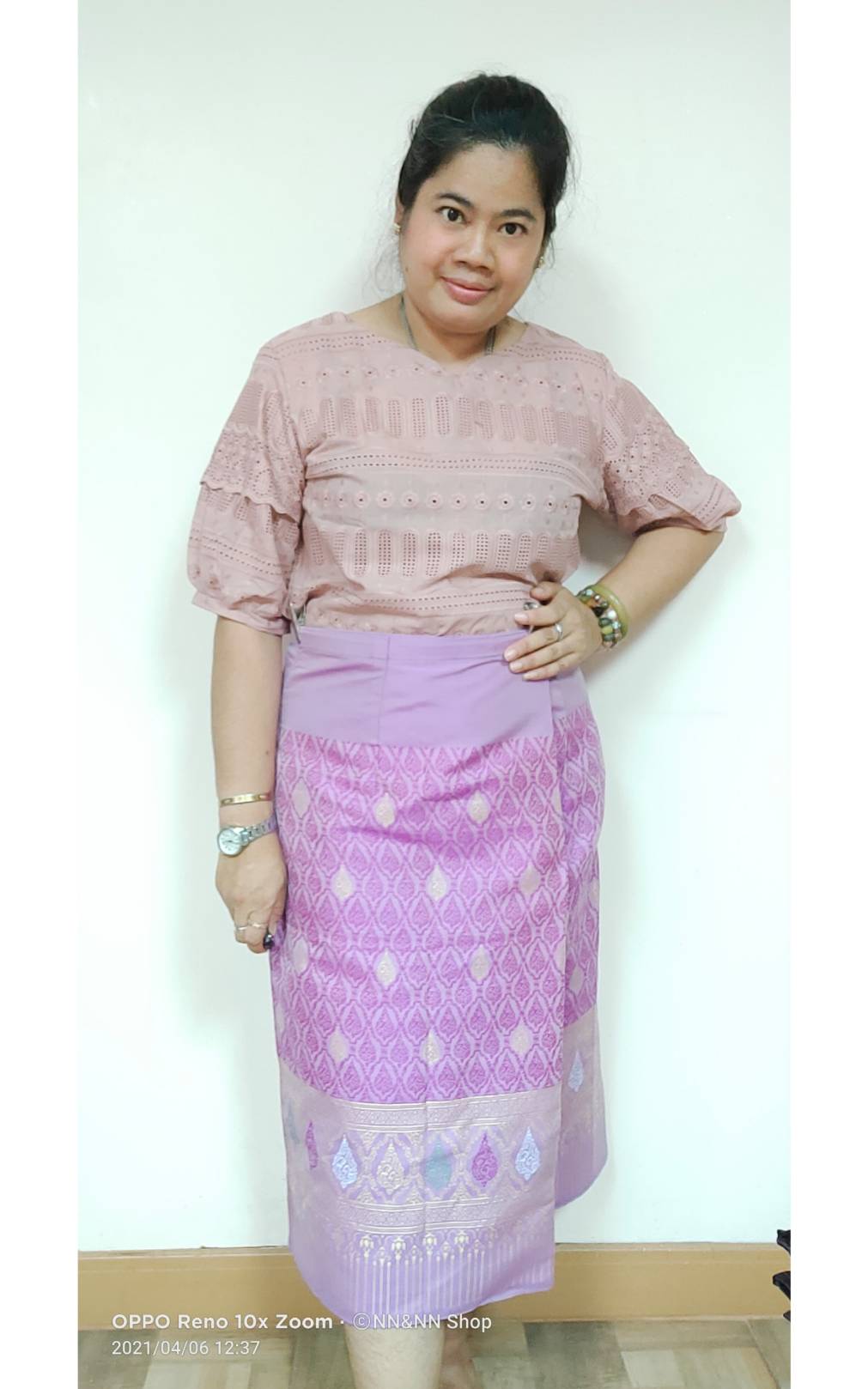 NNandNN Shop 5 0003 ผ้าถุงทรงป้ายแบบติดตะขอ 2 คู่ สั้น