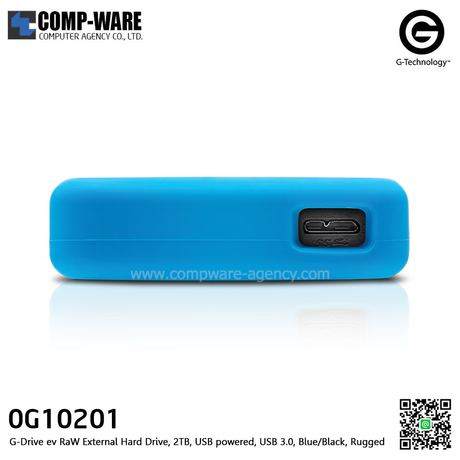 G-Technology G-DRIVE ev RaW 2TB 5400RPM SATA / USB3.0 Portable Hard Drive with Rugged Bumper - 0G10201