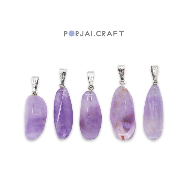 Amethyst Free Form Pendants จี้อเมทิสต์