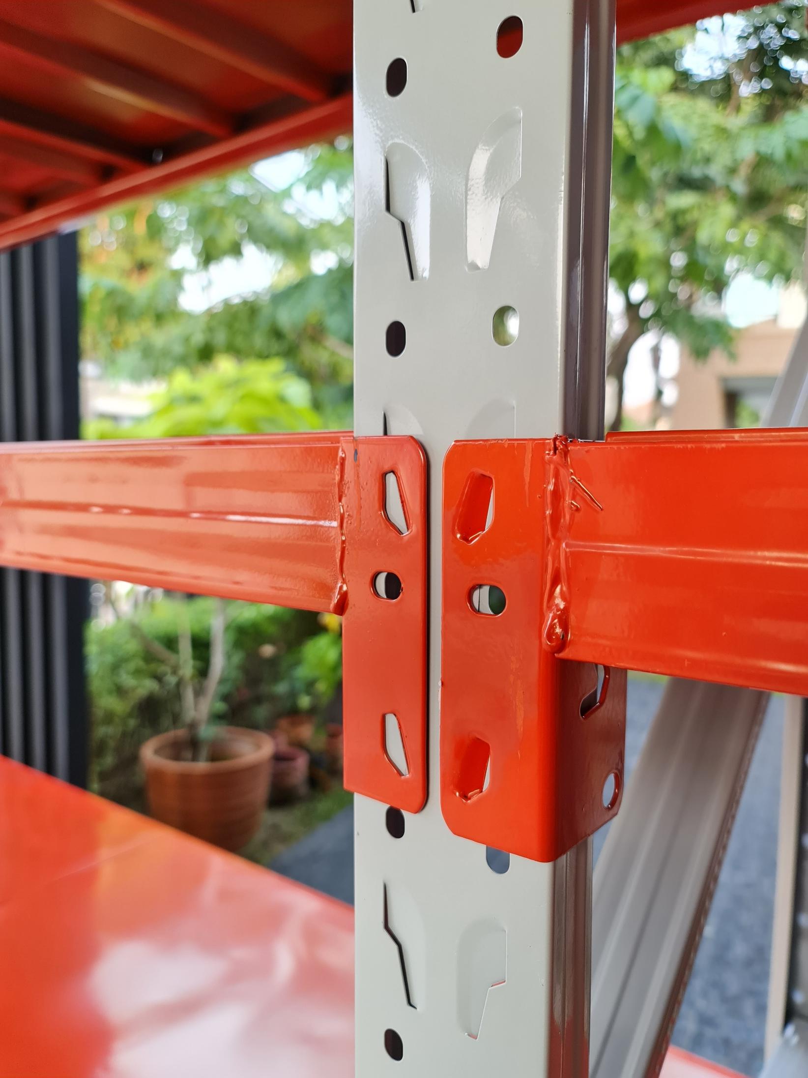 ชั้นวางสินค้า Micro Rack (ชั้นเดี่ยว Single Rack) สีทูโทน ขาว-ส้ม ขนาด W200*D60*H200cm.