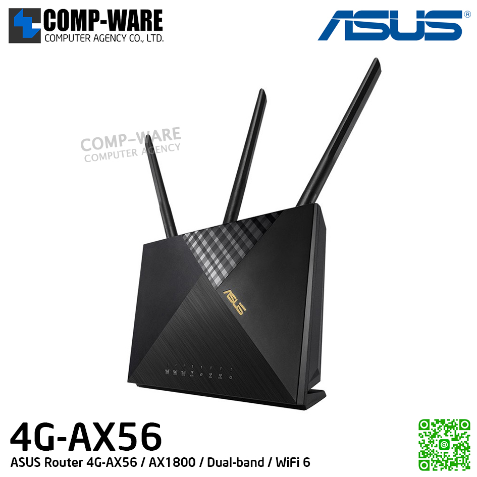 ASUS Router 4G-AX56 / AX1800 / Dual-band / WiFi 6 - 3Y Warranty