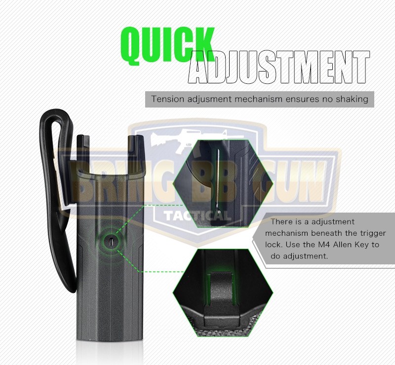 ซองปืนพกนอกปลดนิ้วชี้ Glock17/19 ติดไฟฉาย ยี่ห้อ Cytac รุ่น Light Bearing Holster (ซองปืนพกนอก รุ่นG17/19ติดไฟฉายได้หลายรุ่น)