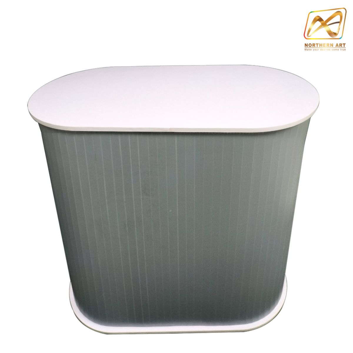 เคาน์เตอร์ออกบูธ ตรงมน TOP สีขาว ขนาด(W)80 x (D)40 x (H)93 cm. ถอดประกอบได้ เคลื่อนย้ายสะดวก