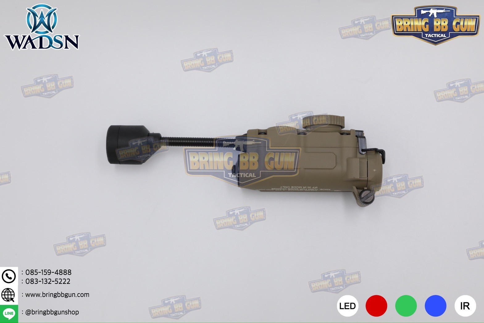 ไฟฉายติดหมวก Sidewinder Stalk ยี่ห้อ WADSN (Military Helmet Light System with Flexible Stalk) (ไฟฉายติดหมวกทรงStreamlight)