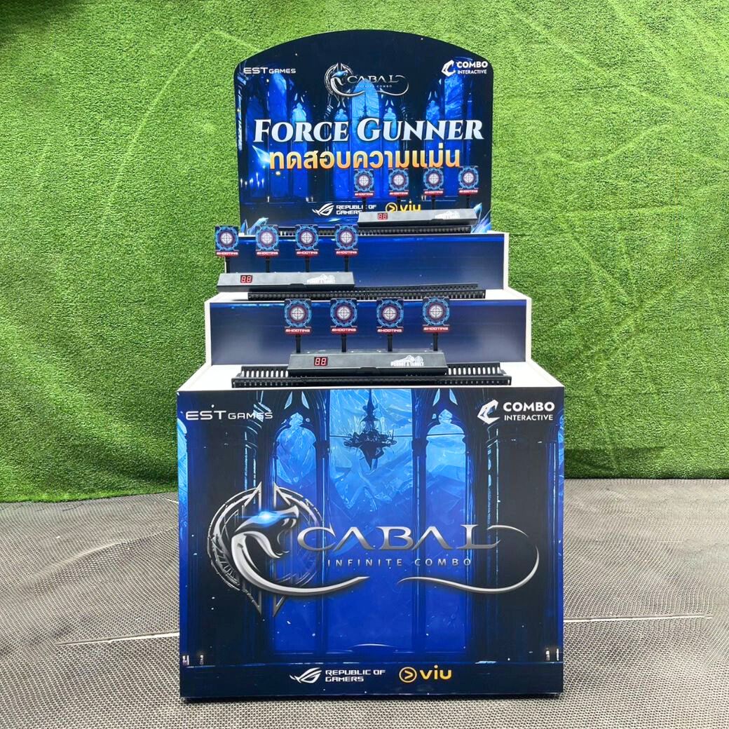 ตู้เกมส์ CARNIVAL เกมส์ยิงเป้าเคลื่อนที่ ขนาด (W) 80 x (L)64 x (H)160 cm. พร้อมเป้าเคลื่อนที่4แผ่น 3 ชุด ปืนกระสุนยาง 2 ชุด