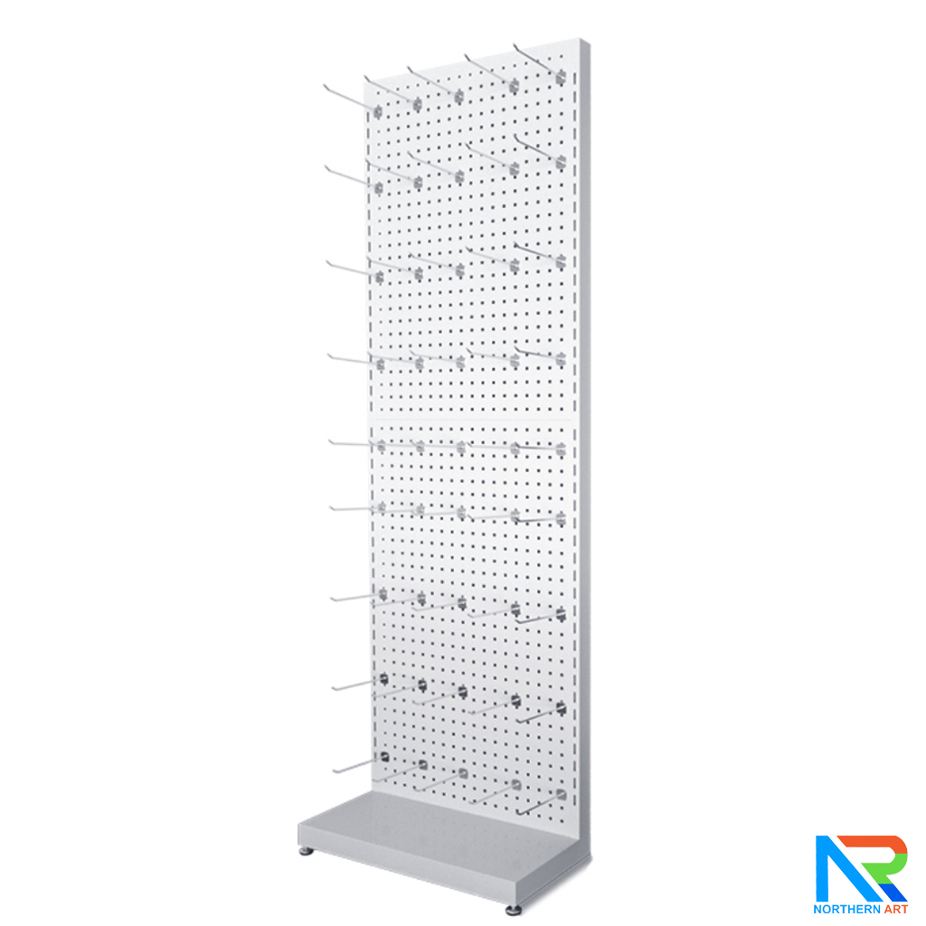 เช่าชั้นวางสินค้าเหล็ก ขนาด(W)50 x (D)25 x(H)150 cm. สีขาว ปรับจำนวนชั้นและขอแขวนได้ตามความต้องการ