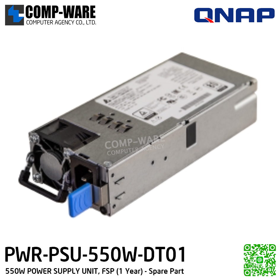 QNAP PWR-PSU-550W-DT01 550W POWER SUPPLY UNIT, DELTA (1 Year) - Spare Part