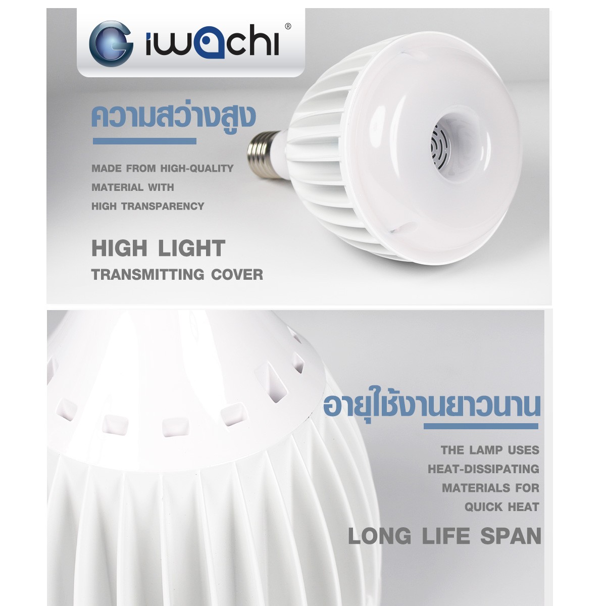 หลอดแสงจันทร์LED ขั้ว E40 HI POWER 150w 15000lm 3000K-6500K