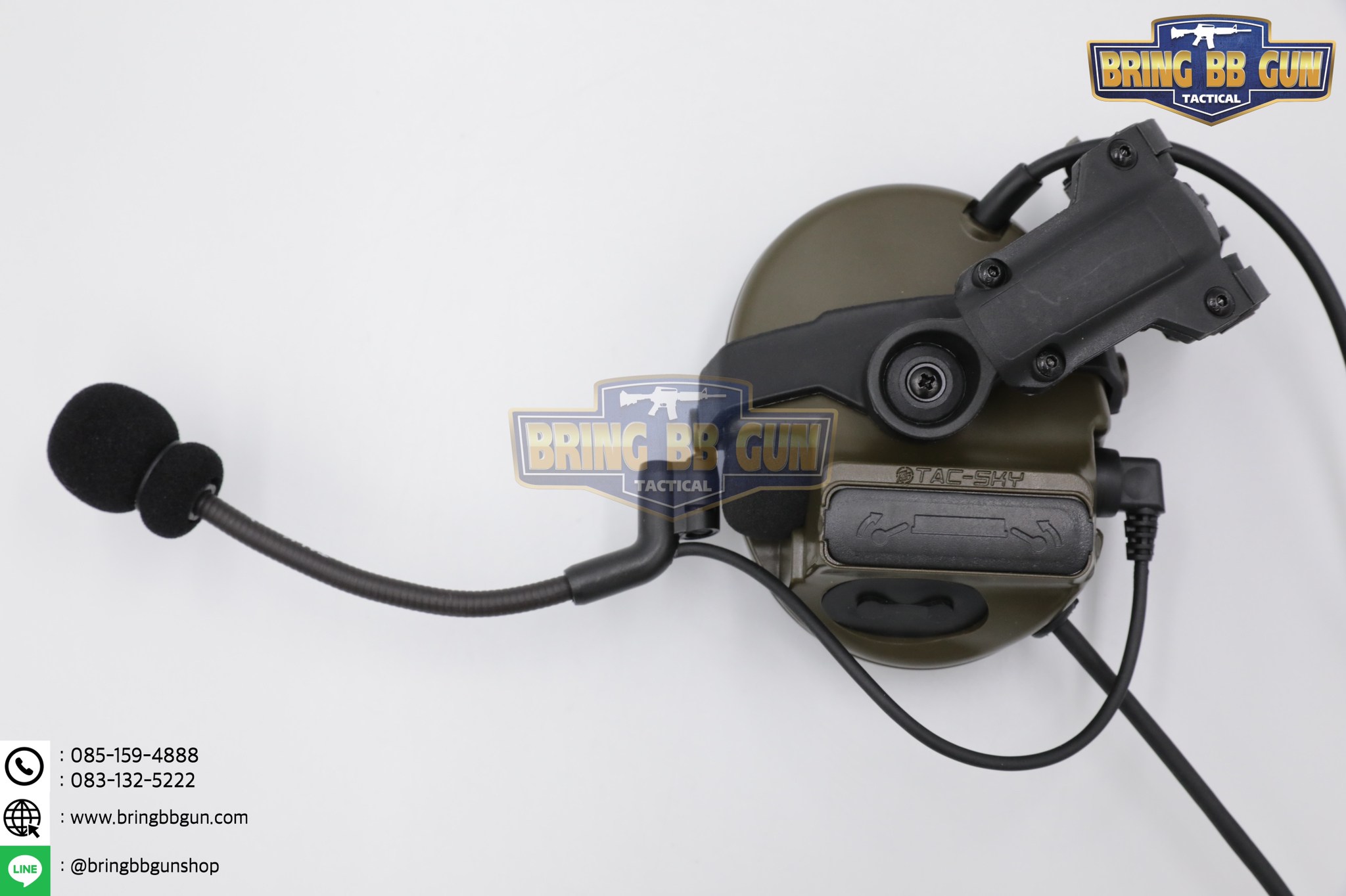 หูฟังสื่อสารตัดเสียงได้ ทรง Comtac III ยี่ห้อ Tac-Sky รุ่น หูฟังตัดเสียงพร้อมขาติดหมวกฟาส