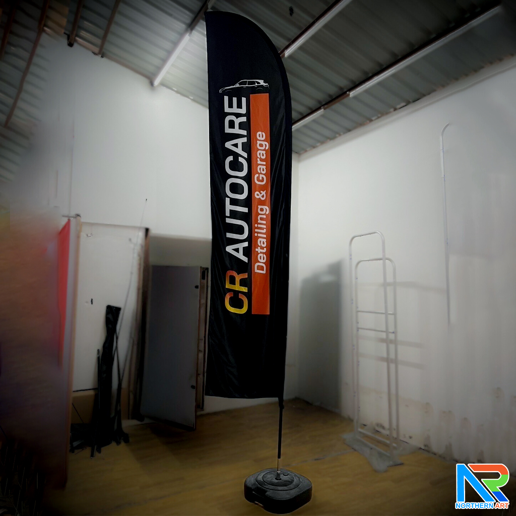 ธงชายหาด รุ่น 2IN 1 ขนาด L แบบใบกล้วย สูง 400 cm.(เมื่อประกอบเสาและผ้าแล้ว) ถอดประกอบได้ พร้อมกระเป๋า 1 ใบ