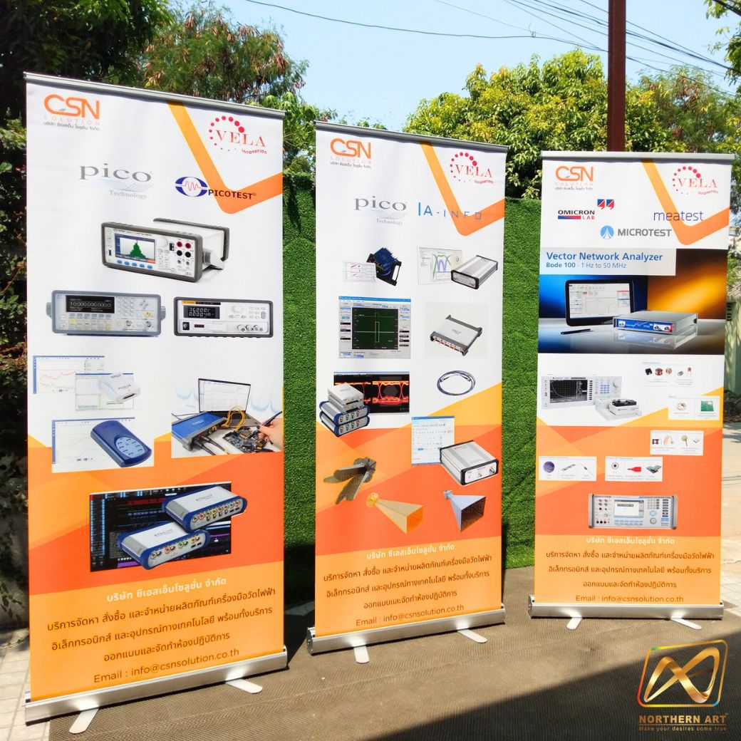 ROLL UP GRADE A โรลอัพ ขนาด 85x200 ซม.โครงสร้างอะลูมิเนียมอย่างดี แข็งแรง ทนทาน ม้วนเก็บได้ พกพาสะดวก