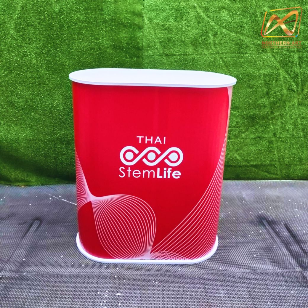 เคาน์เตอร์ออกบูธ ตรงมน TOP สีขาว ขนาด(W)80 x (D)40 x (H)93 cm. ถอดประกอบได้ เคลื่อนย้ายสะดวก