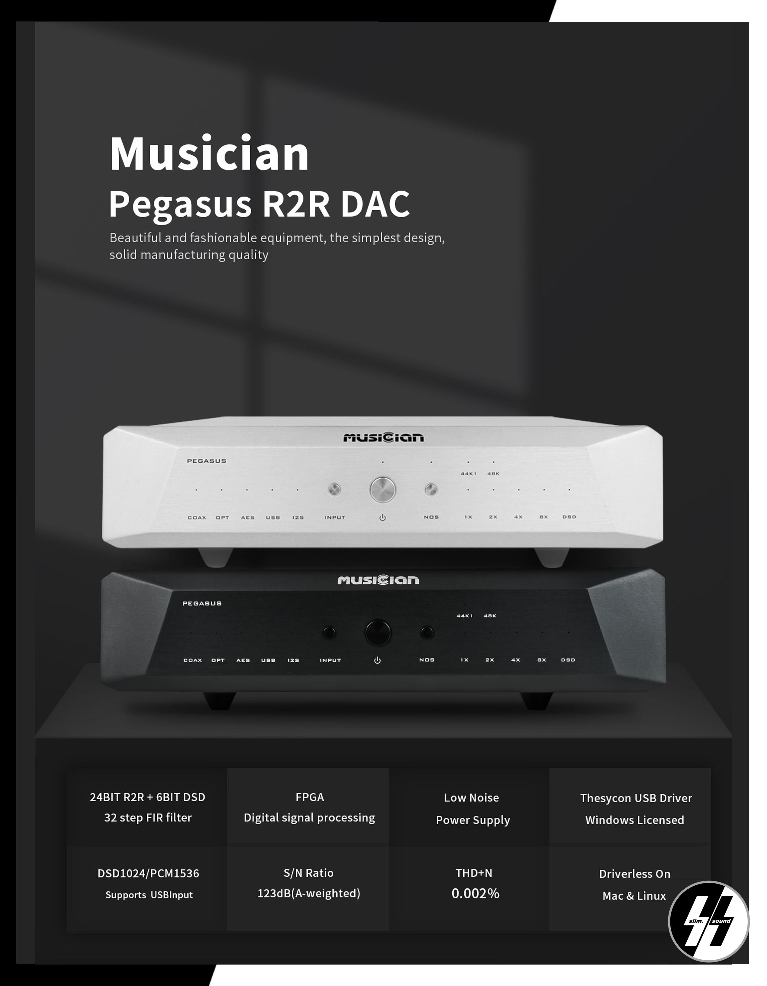 R2R DAC | MUSICIAN - PEGASUS (R2R DAC) | AMR-Based MCU - DSD1024 / PCM1536kHz | Fully Balance