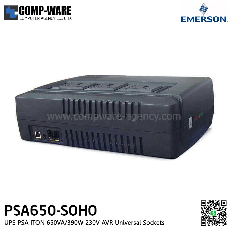Vertiv (EMERSON) Liebert UPS PSA ITON 650VA/390W 230V AVR Universal Sockets / PSA650-SOHO / 3Yrs On Site