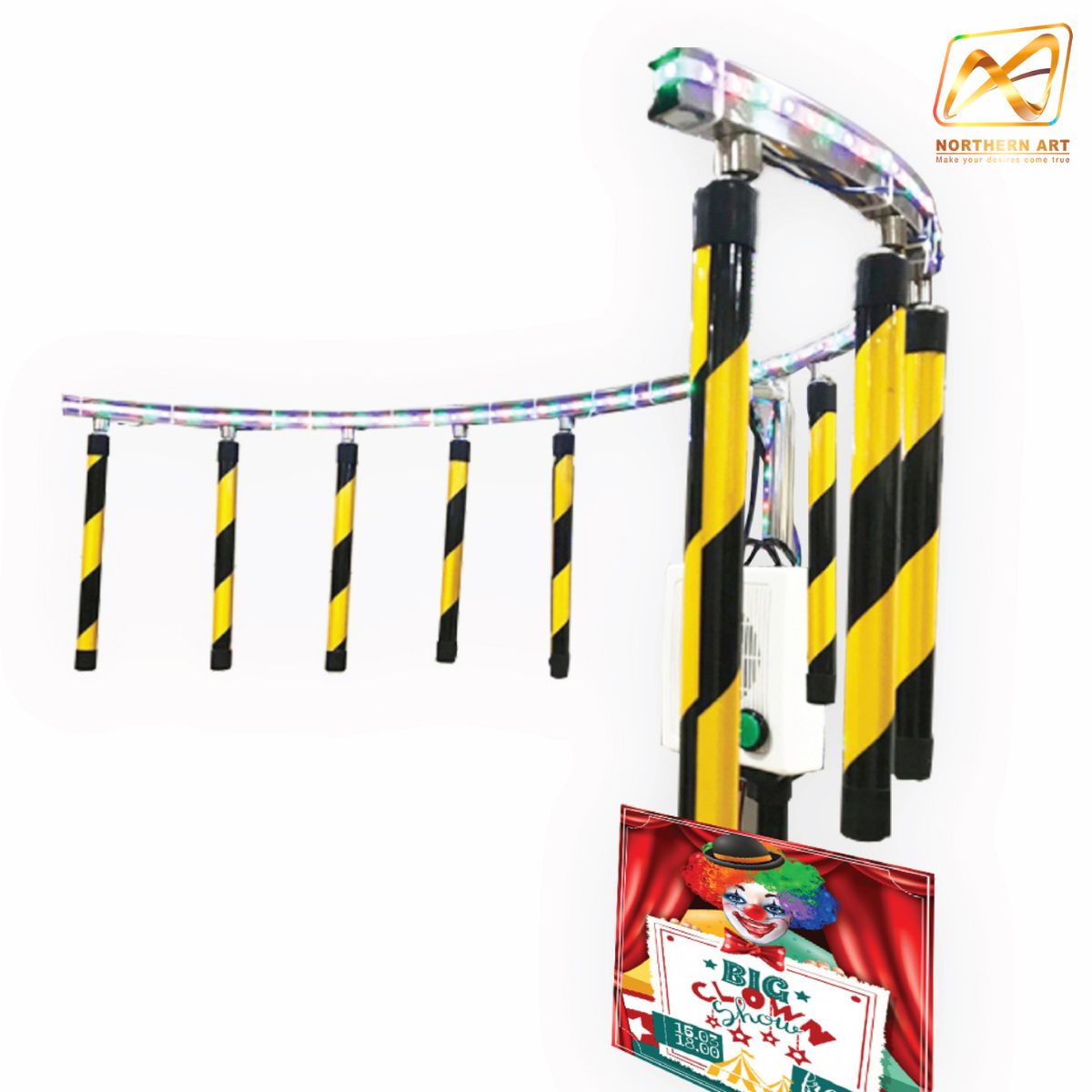 เช่าเกมส์คว้าแท่ง 3 ขา ขนาด (W) 120 X (H) 250 cm. ฝึกความเร็วของมือและสายตา พร้อมหญ้าเทียม