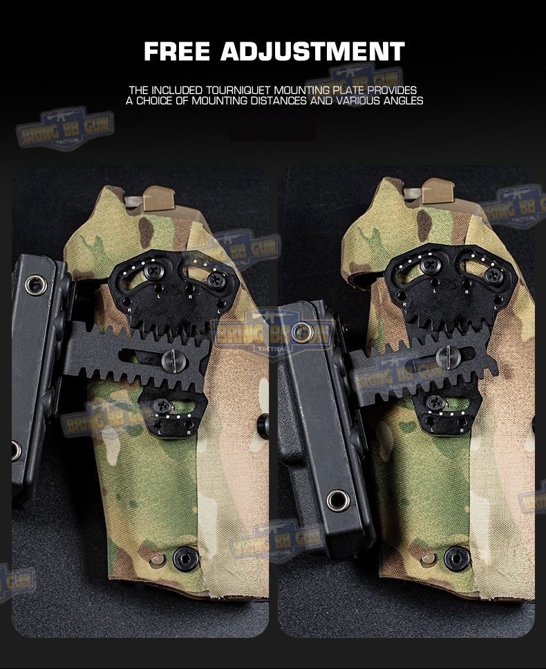 เพลทเสริมซองปืนติดเพ้าทูนิเก้ รุ่น NCP2 (แผ่นเพลทติดอุปกรณ์เสริมซองปืน) (Tourniquet Adapter Mount) (Tourniquet Adapter Mount for Safariland Holsters) (BBC NCP2) (NCP2 for Safariland Holsters) (Negative Cant Plate)