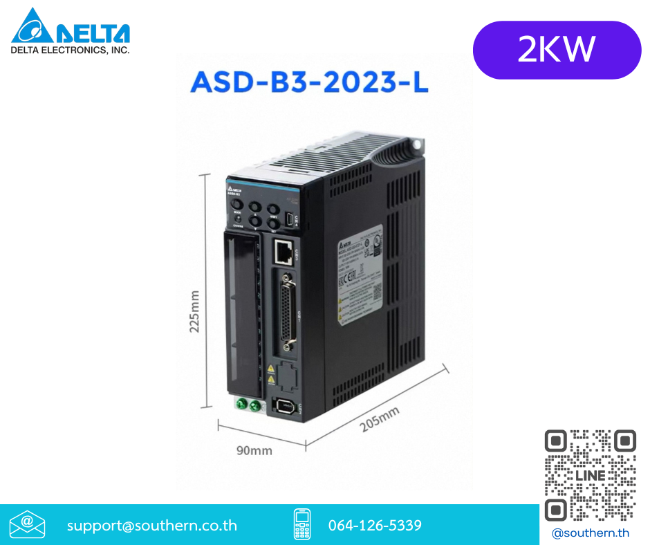 Delta AC Servo Drive ASD-B3-2023-L 2KW 220V 3-Phase , close loop