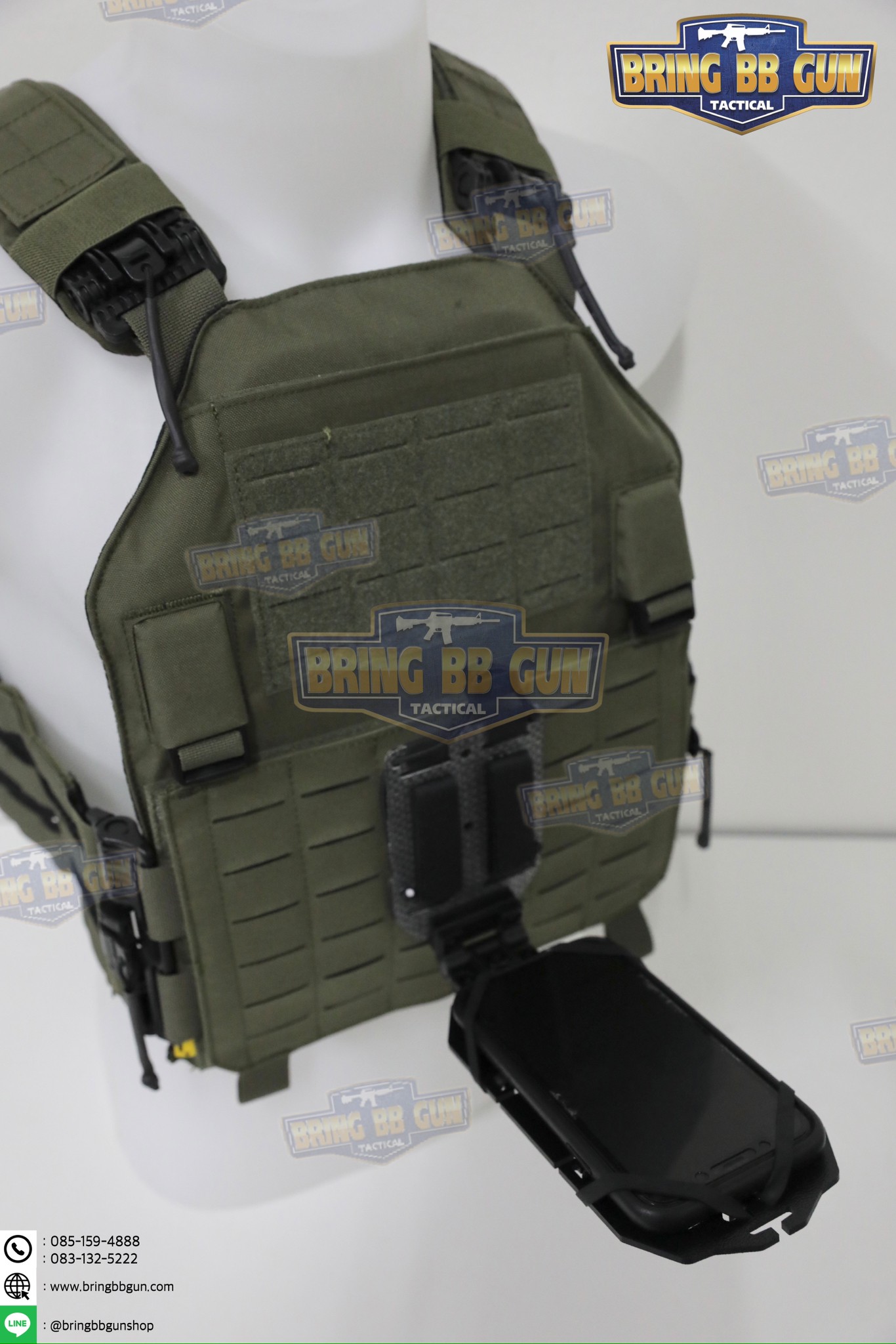 Tactical Rotating Phone Holder เคสโทรศัพท์ติดเสื้อเวส แบบปรับองศาได้ (Folded Navigation Board) (Tactical MOLLE Phone Holder) (Navboard Fliplite Chest Smartphone Mount)