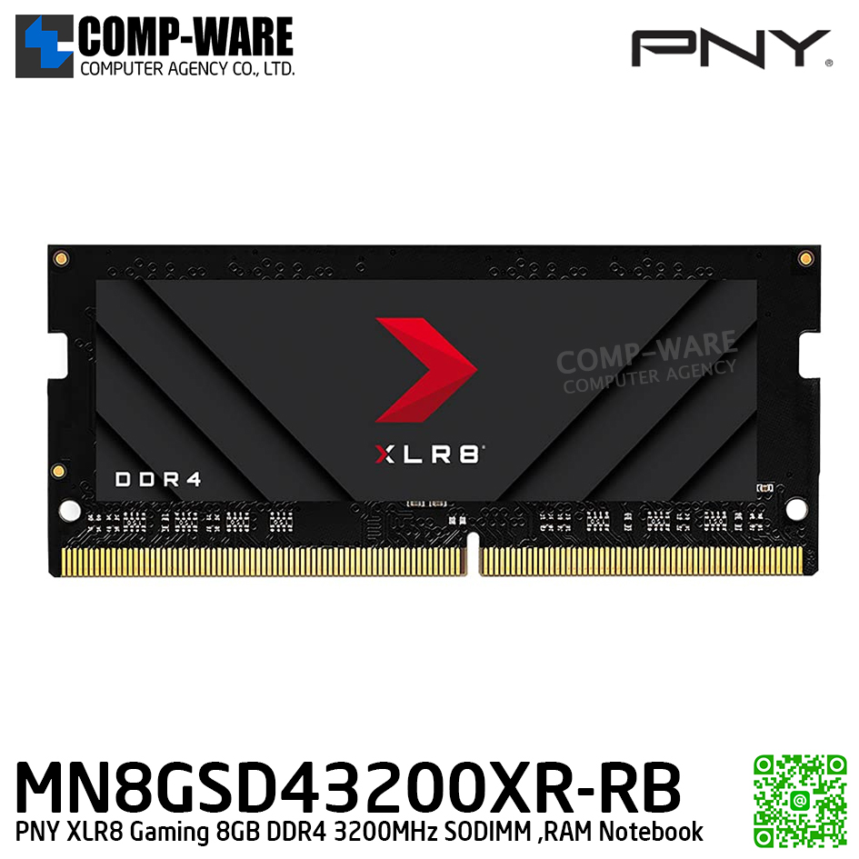 PNY XLR8 Gaming DDR4 8GB 3200MHz / RAM Notebook / Life Time Warranty / MN8GSD43200XR-RB