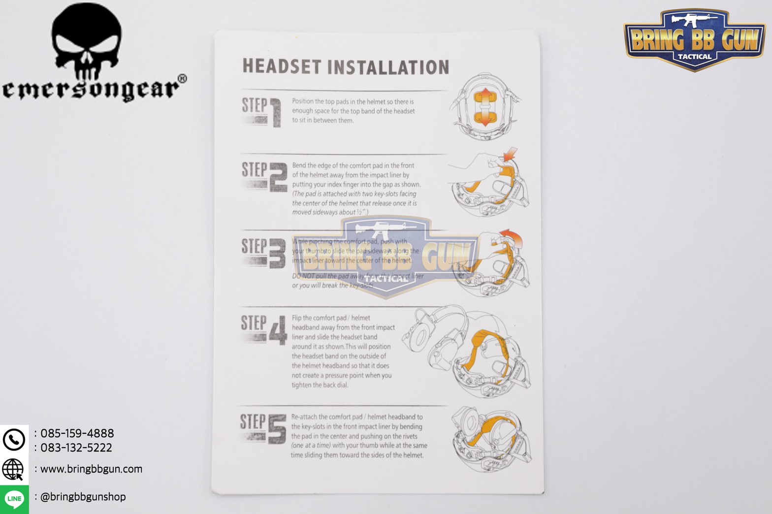 หมวก Fast ยี่ห้อ Emerson รุ่น ปรับท้ายทอยได้ (หมวกฟาส) (Fast Helmet MH type)