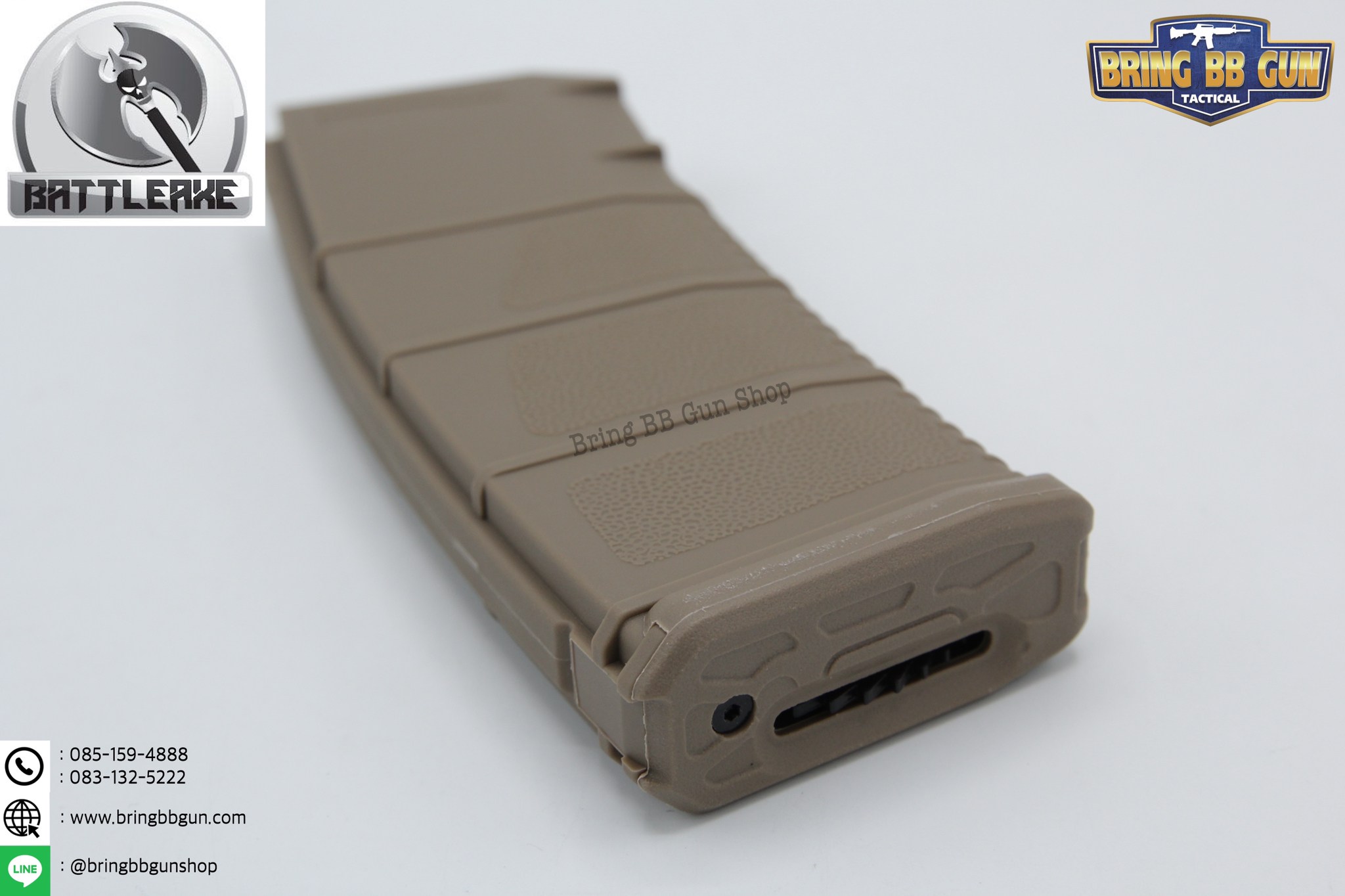 แม็กกาซีน M4 ยี่ห้อ Battle Axe แบบปั่น มี4ทรงให้เลือก ทรง P-mag(P-mag Hi-cap magazine) ทรง EPM(EPM Hi-cap magazine) ทรง 002(002 Hi-cap magazine) ทรง IMI Lancer(IMI Lancer Hi-cap magazine)