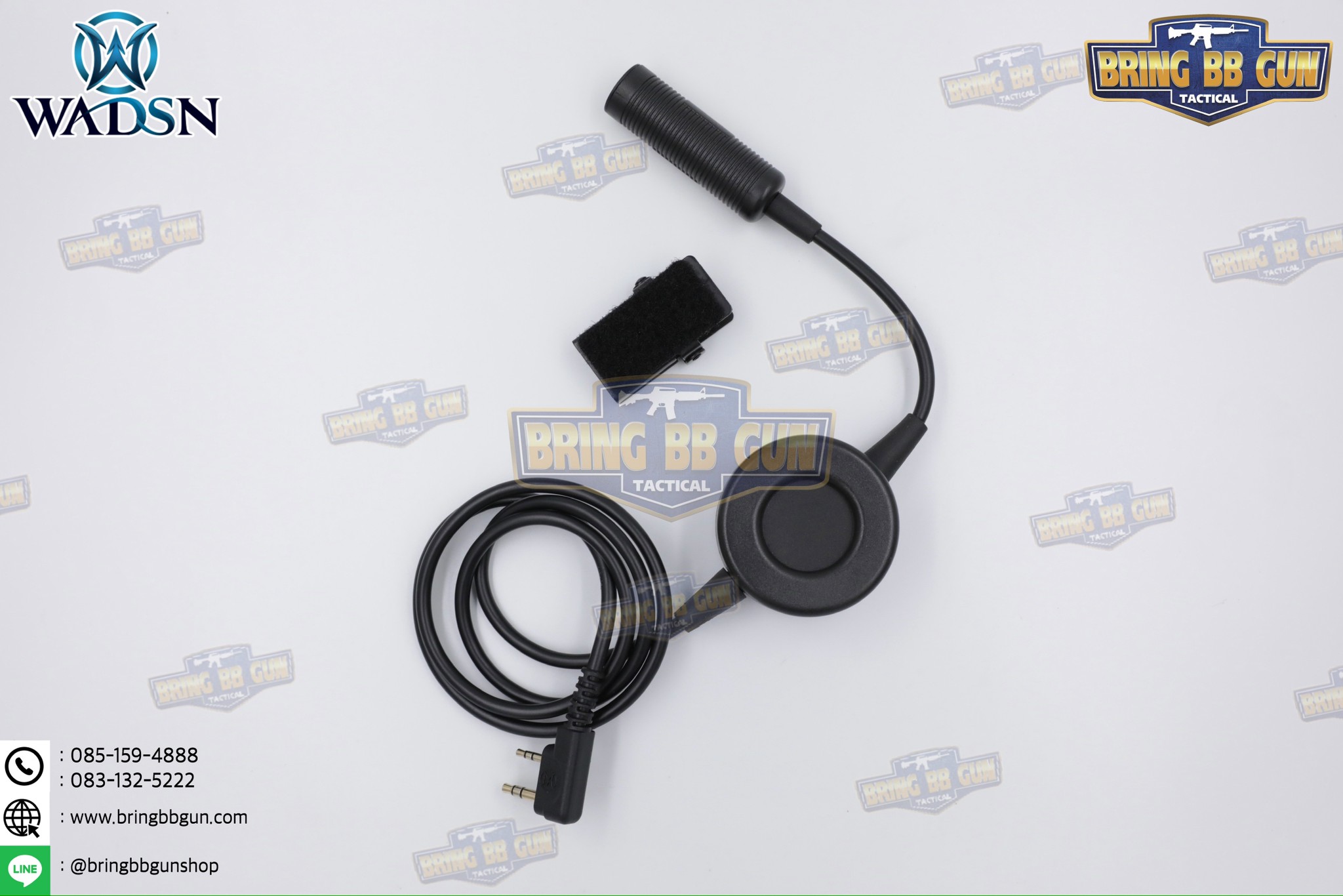 สาย PTT ทรง TCI Tactical ยี่ห้อ WADSN (สาย Push to Talk) (สาย PTT ทรง TCI Tactical) (Tactical PTT (Press-to-Talk) for High-Impedance Headsets) (PTT Military Standard Version)