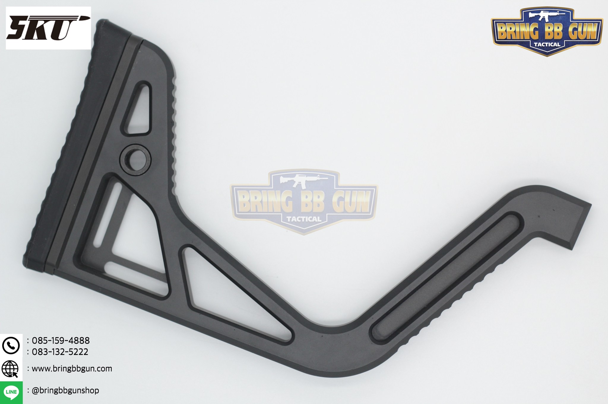 พานท้ายปืนแบบพับได้ ยี่ห้อ 5KU รุ่น Folding Visor Stock 1913 Interface (พานท้ายสำหรับหน้ากากกันแก๊สพิษ)