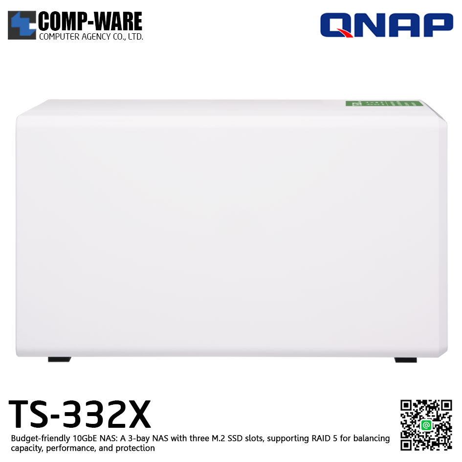 QNAP NAS (3-Bay) TS-332X (4GB RAM up to 16GB) , No HDD