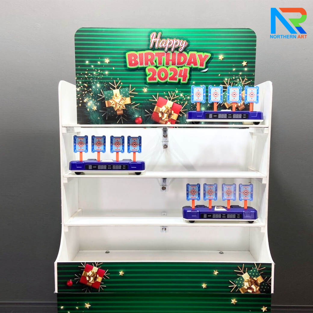 เกมส์ CARNIVAL GAME ยิงเป้าเคลื่อนที่ ขนาด (W) 90 x (L)50 x (H)176 cm. พร้อมเป้าเคลื่อนที่ 4 เป้า 3 ชุด ปืนกระสุนโฟม 1 ชุด