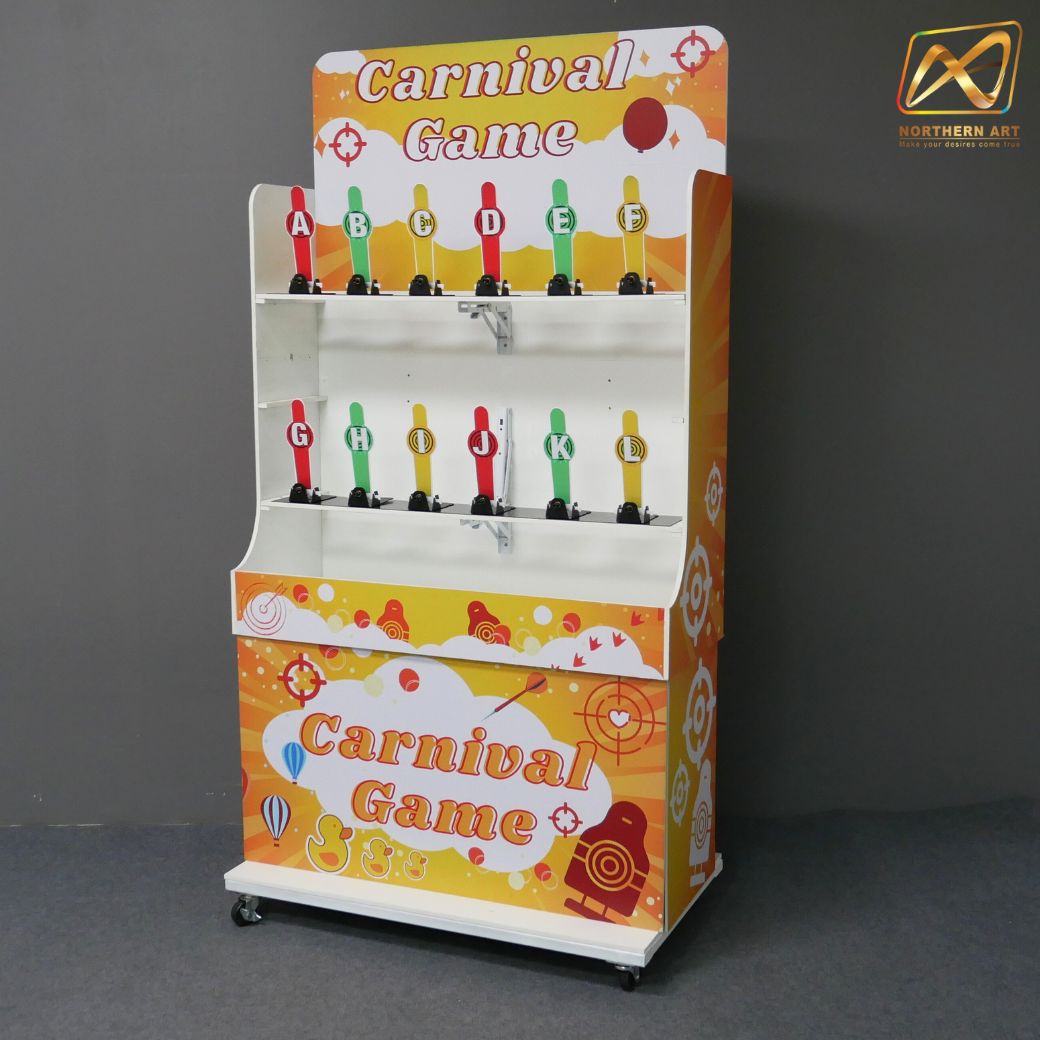 CARNIVAL GAME เกมส์ยิงเป้าเหล็ก ขนาด (W) 90 x (L)50 x (H)176 cm. พร้อมเป้าเหล็ก 12 อัน ปืนกระสุนโฟม 1 ชุด
