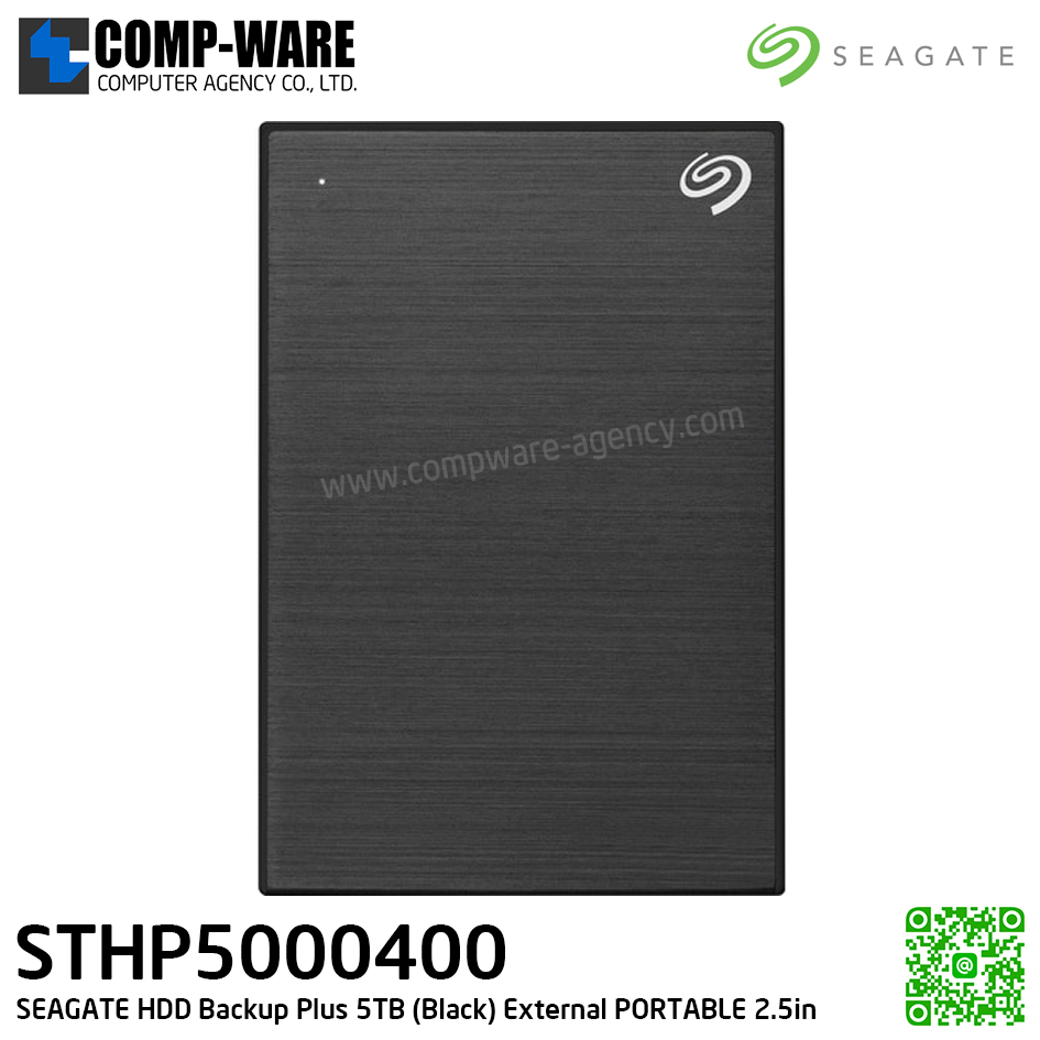 SEAGATE HDD Backup Plus 5TB (BLACK) External HDD PORTABLE 2.5" - STHP5000400