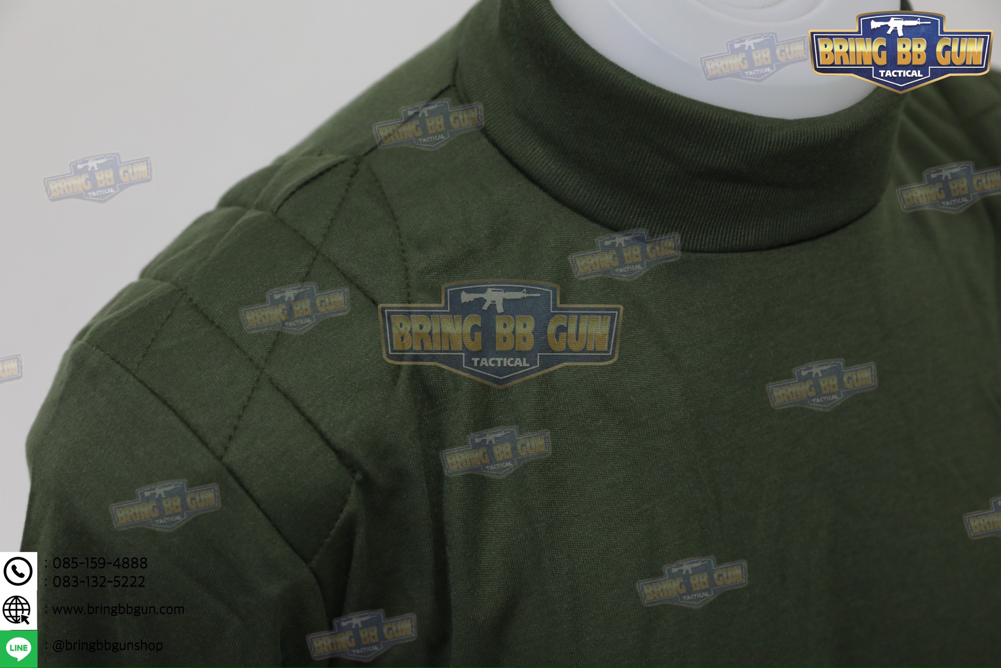 เสื้อยืดแขนยาว บุไหล่ คอเต่า (ผ้า TC)