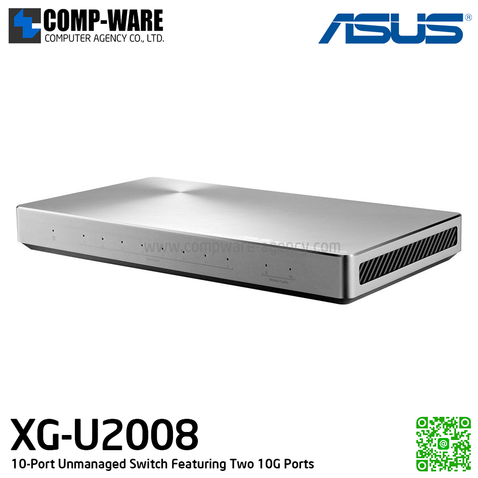 ASUS XG-U2008 Unmanaged 2-Port 10G, 8-Port Gigabit Switch รับประกัน 3 ปี