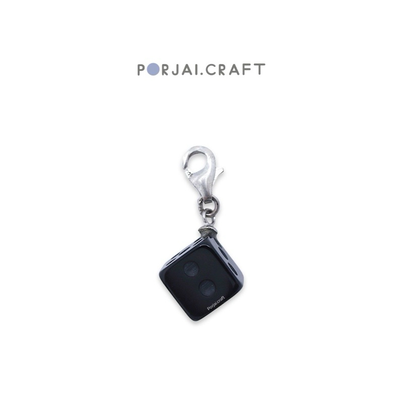 Black Obsidian Dice Pendant จี้ลูกเต๋าออบซิเดียน 8mm