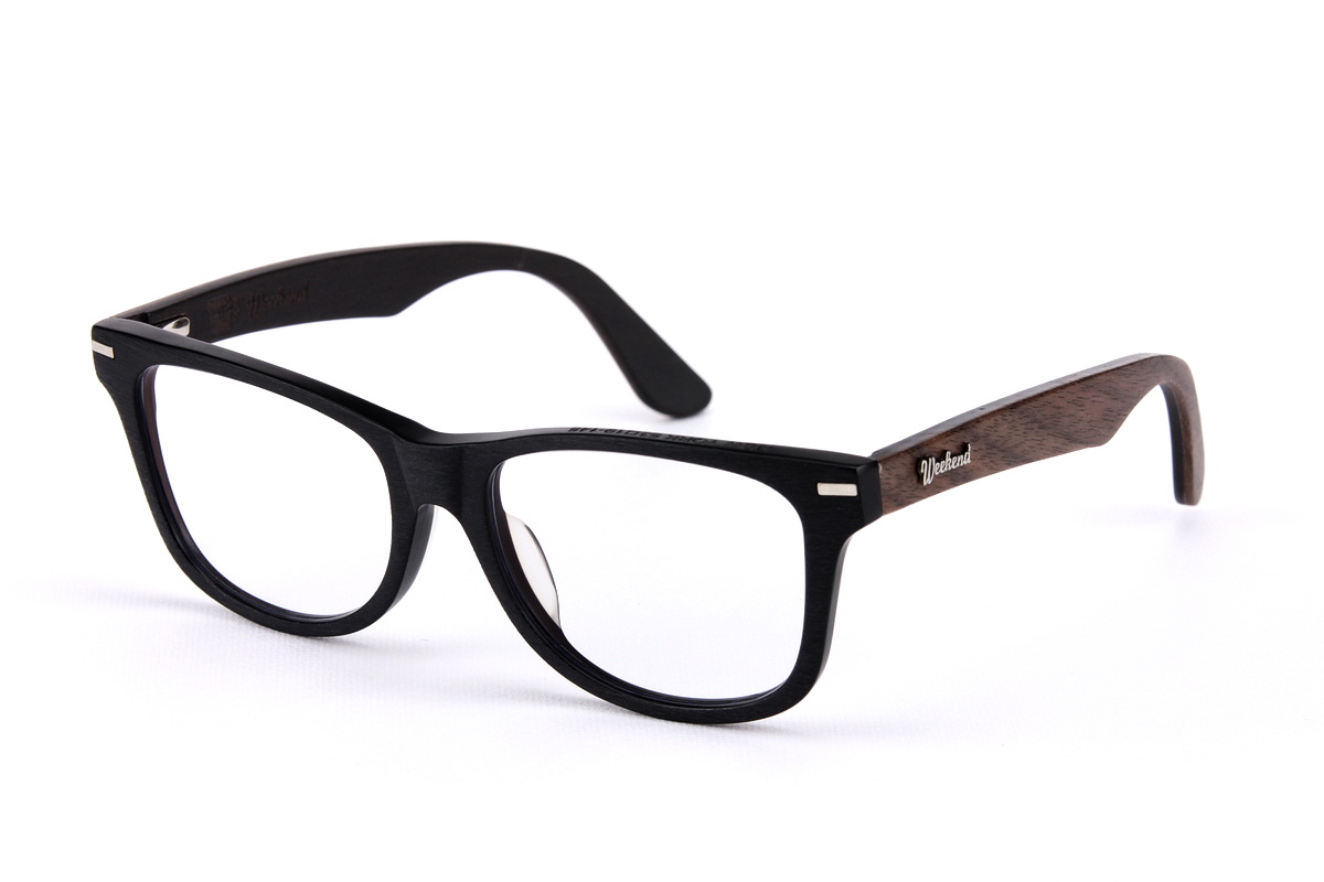 กรอบแว่นสายตาขาไม้ Weekend Duet Collection New York Matte Black (Dark)